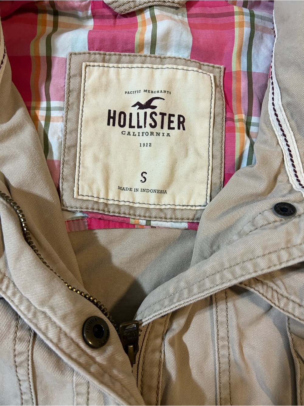 Hollister Y2K Beige Cropped Military Utility Jacket Women’s Small - Picture 5 of 10
